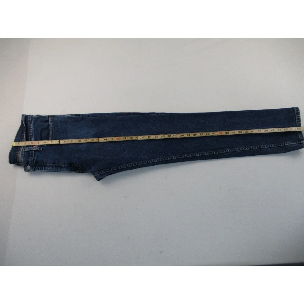 Levi's 514 Straight Fit Jeans Mens 36x34 Blue Dark Wash Stretch Denim Pant